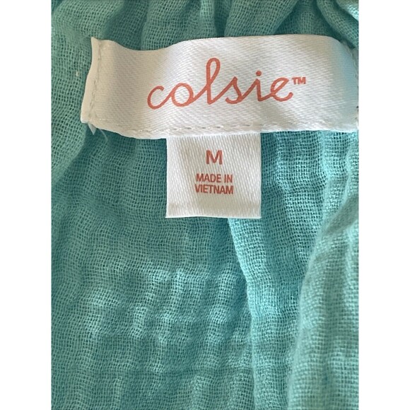 Colsie Women's Blue Textured Cotton Button Front Flowy Tank Top Size M NWT - Picture 6 of 7